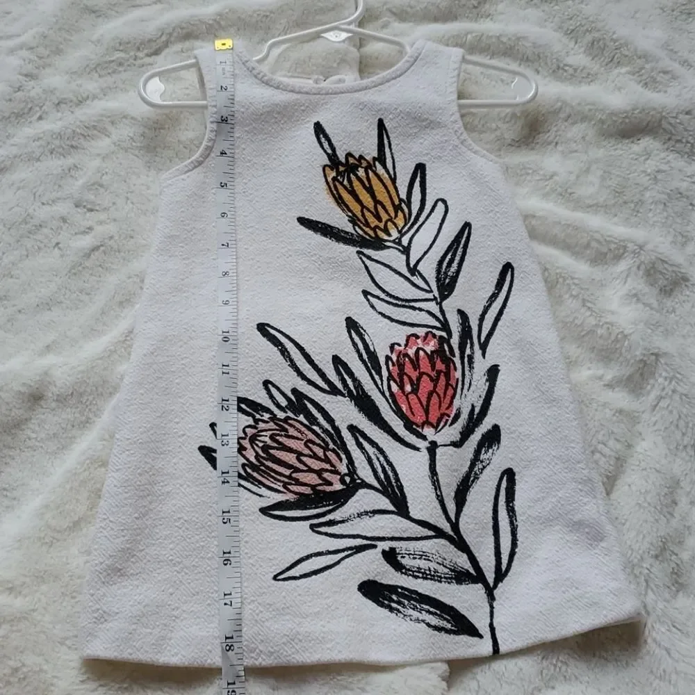 Oshkosh white floral dress 2T cotton spring summer Easter